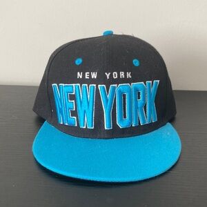 New York Snapback Cap - Black and Blue